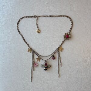 Vintage Betsy Johnson Bee and Flower Necklace